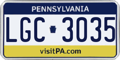 PA license plate LGC3035