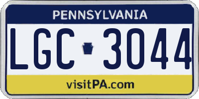 PA license plate LGC3044