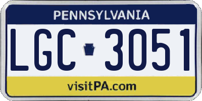 PA license plate LGC3051