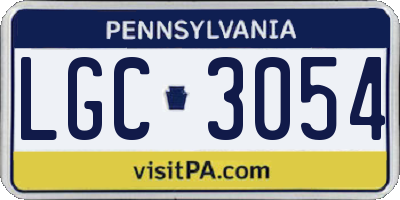 PA license plate LGC3054