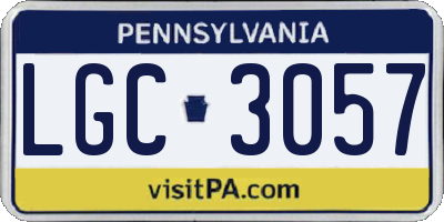PA license plate LGC3057