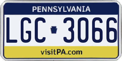 PA license plate LGC3066