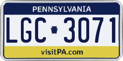 PA license plate LGC3071
