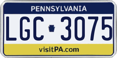 PA license plate LGC3075