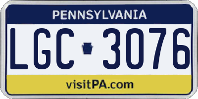 PA license plate LGC3076