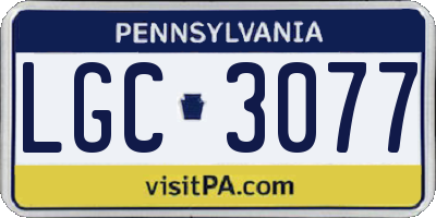 PA license plate LGC3077