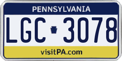 PA license plate LGC3078