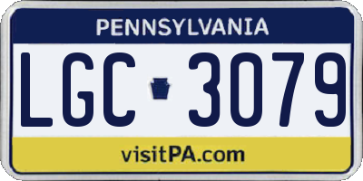 PA license plate LGC3079