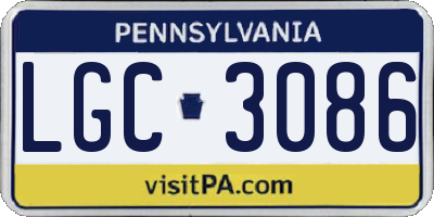 PA license plate LGC3086