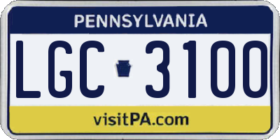 PA license plate LGC3100