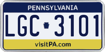 PA license plate LGC3101