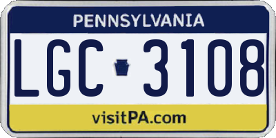 PA license plate LGC3108