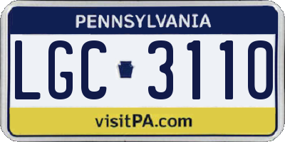 PA license plate LGC3110