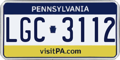 PA license plate LGC3112