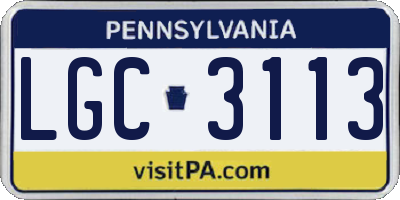 PA license plate LGC3113