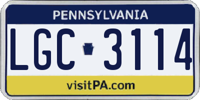 PA license plate LGC3114