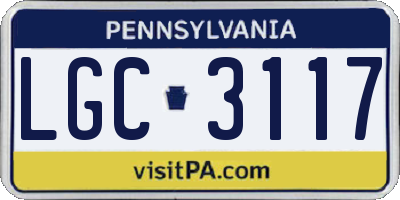 PA license plate LGC3117