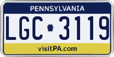 PA license plate LGC3119
