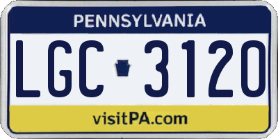 PA license plate LGC3120