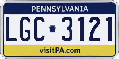 PA license plate LGC3121