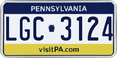 PA license plate LGC3124