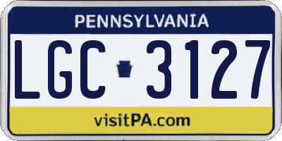 PA license plate LGC3127