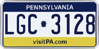 PA license plate LGC3128
