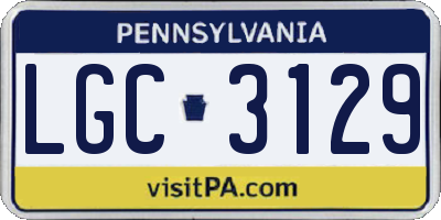 PA license plate LGC3129
