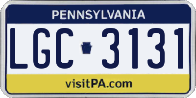 PA license plate LGC3131