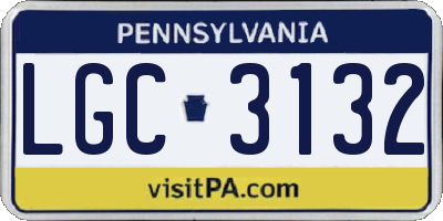 PA license plate LGC3132