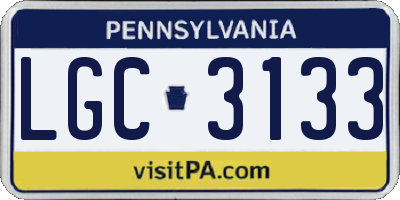 PA license plate LGC3133
