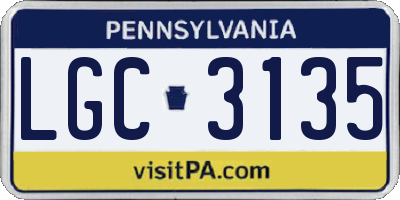 PA license plate LGC3135