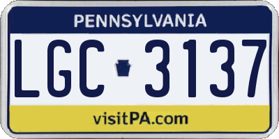 PA license plate LGC3137