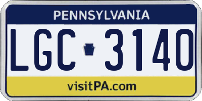 PA license plate LGC3140