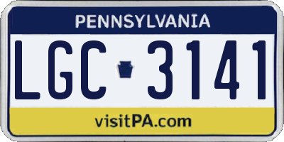 PA license plate LGC3141