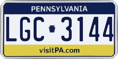 PA license plate LGC3144
