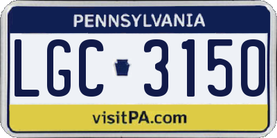PA license plate LGC3150