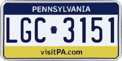 PA license plate LGC3151