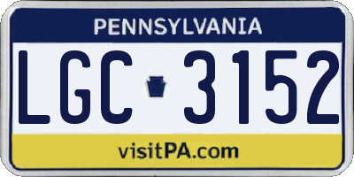 PA license plate LGC3152
