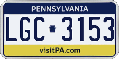 PA license plate LGC3153