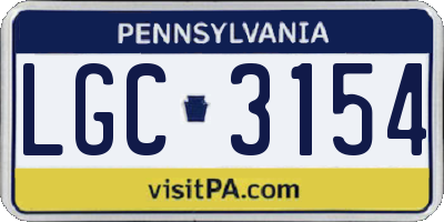 PA license plate LGC3154