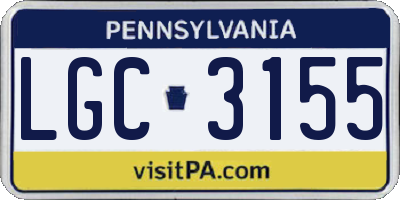 PA license plate LGC3155