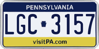 PA license plate LGC3157