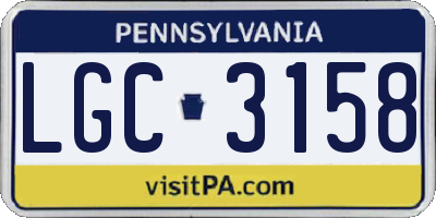 PA license plate LGC3158