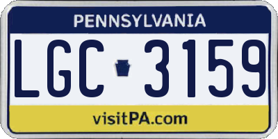 PA license plate LGC3159