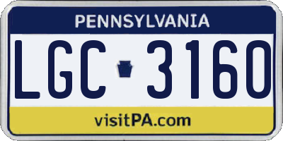 PA license plate LGC3160
