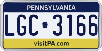 PA license plate LGC3166