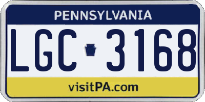 PA license plate LGC3168