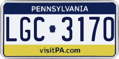 PA license plate LGC3170