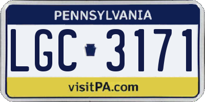 PA license plate LGC3171